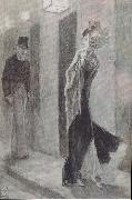 Felicien Rops Human Pardon. The Hundert Unprententious Sketches to Cher Honest Pople painting